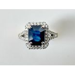 Beautiful 3.50CT Ceylon Blue Sapphire Diamonds & 18k White Gold