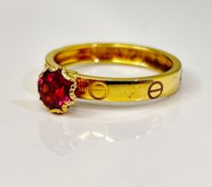 Beautiful Natural Spinel Ring & 18k Yellow Gold