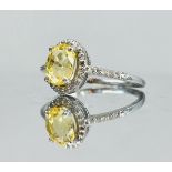 Beautiful Unheated Untreated Natural Ceylon yellow Sapphire Diamonds & 18k Gold