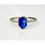 Beautiful 1.77CT Unheated Burma Blue Sapphire Diamonds & Platinum