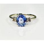 Beautiful 1.75 Ct Unheated Ceylon Cornflour Blue Sapphire Diamonds & Platinum