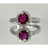 Natural Burma RubyUnheated/Untreated With Natural Diamonds & 18kGold