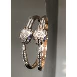 Beautiful Natural Diamond and Tanzanite Snake Bracelet With 18k Rose Gold