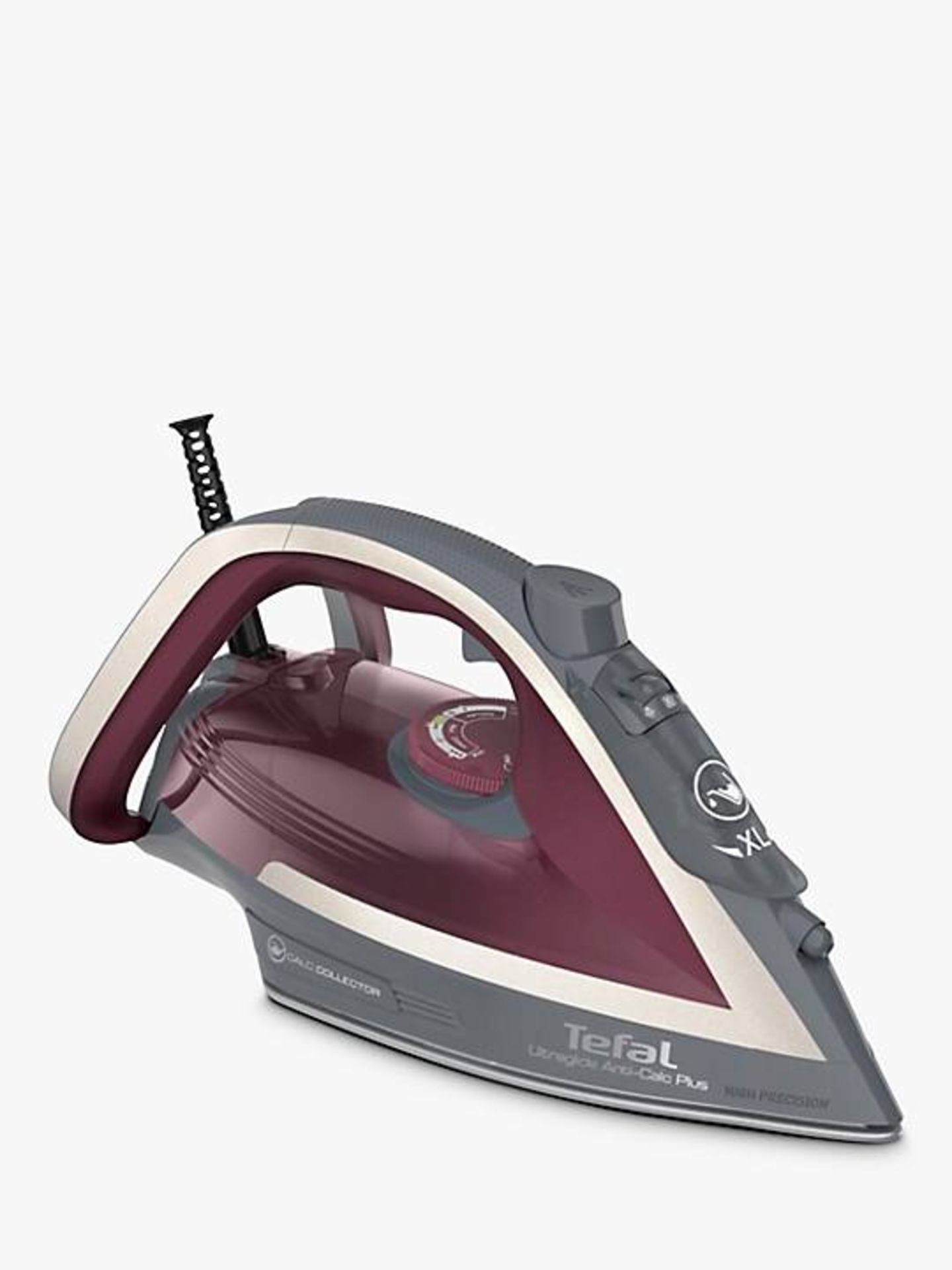 Tefal Ultraglide Anti-Scale Plus FV5872 Steam Iron, Grey/Purple