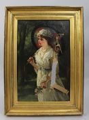 Beatrice Offor Victorian Bride Oil on Canvas Damaged