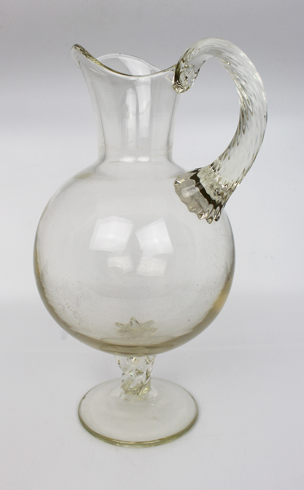 Antique Glass Footed Ewer - Image 3 of 6