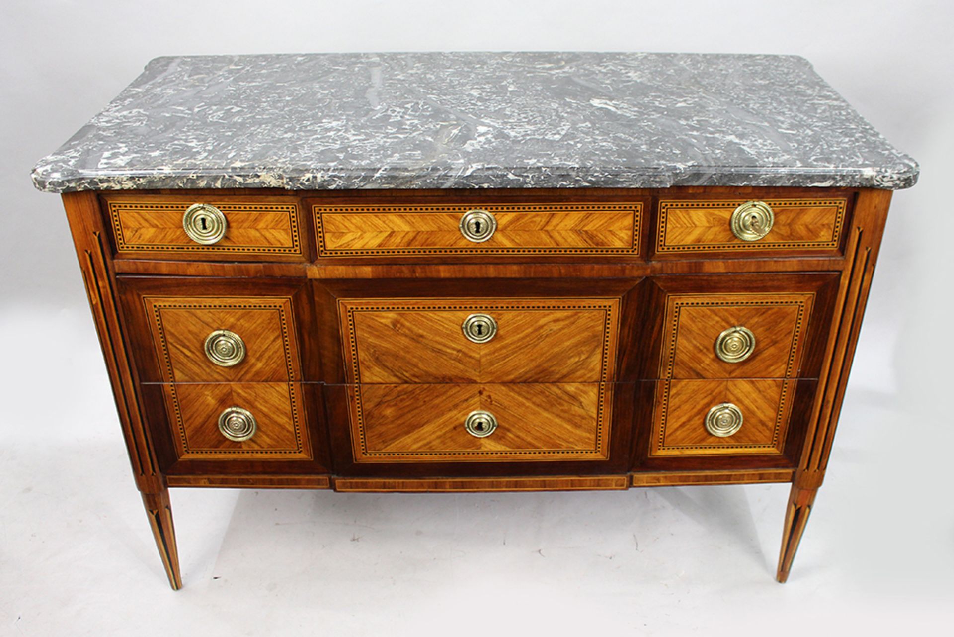 18th c. Inlaid Marble Topped Commode - Image 2 of 14