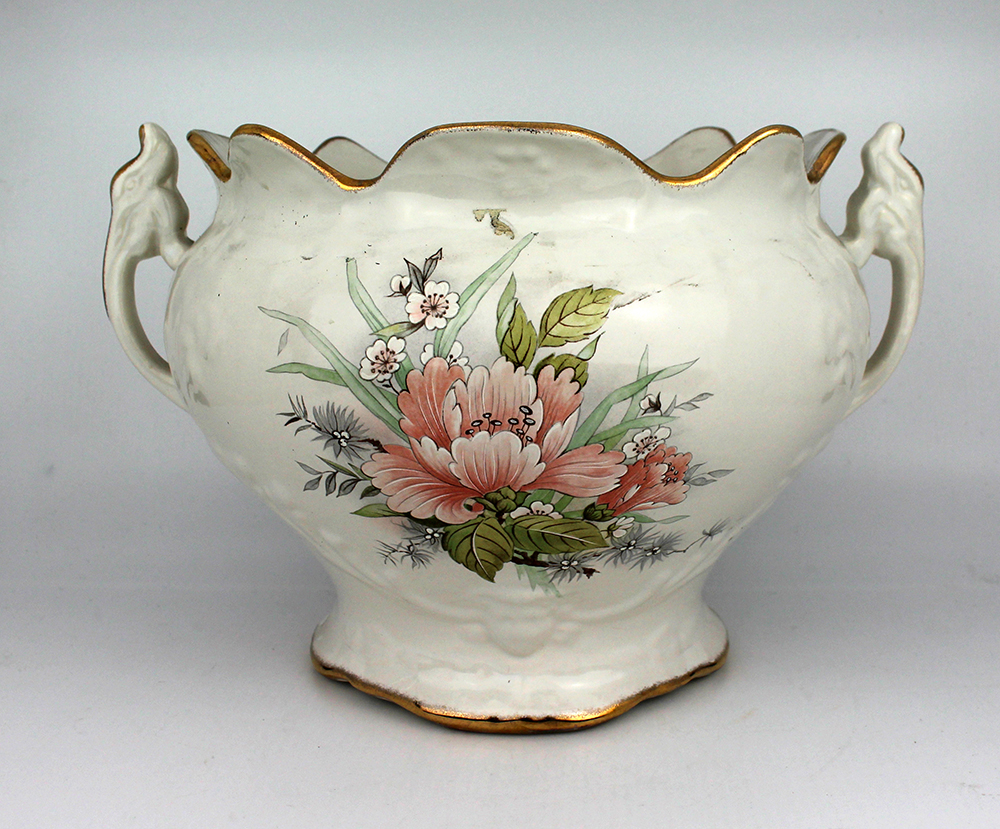 Staffordshire Pottery Two Handled Planter