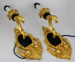 Pair of Gilt Metal Decorative Wall Lights