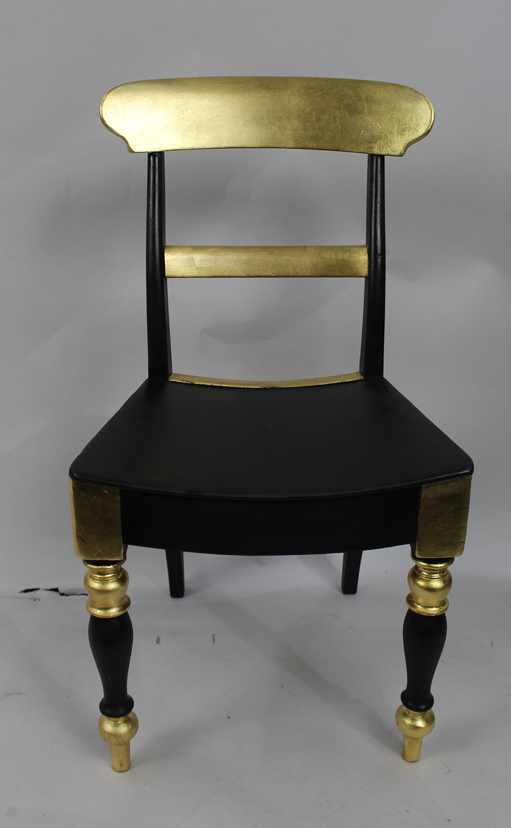 Painted Black & Gilt Desk Occasional Chair - Image 2 of 4
