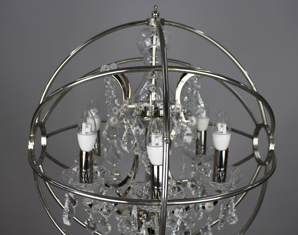 Timothy Oulton Gyro Crystal Metal Globe Table Lamp - Image 2 of 7