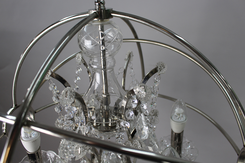 Timothy Oulton Gyro Crystal Metal Globe Table Lamp - Image 6 of 7