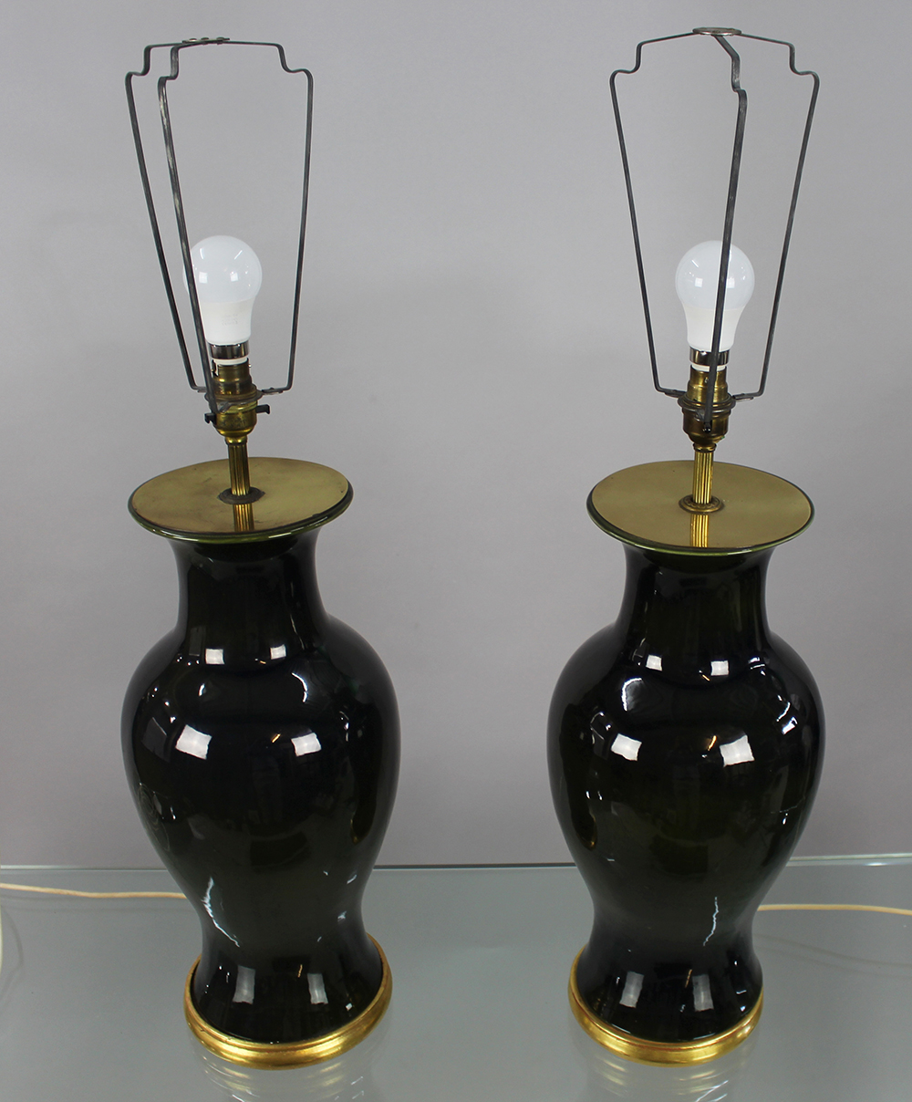 Pair of Vintage Ceramic & Gilt Table Lamps - Image 2 of 6