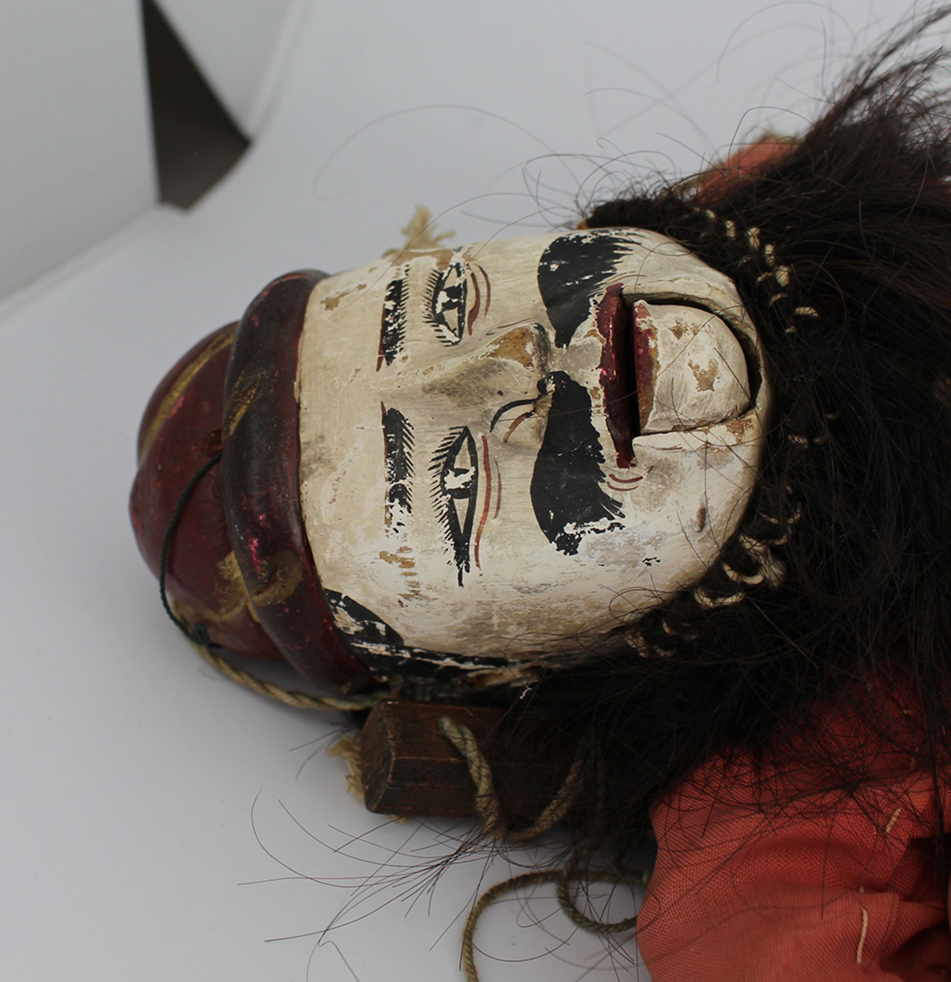 Old Painted Carved Wood Oriental Marionette - Image 2 of 4