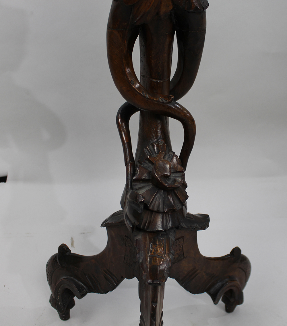 Carved 18th c. Style Figural Torchere c.1890 - Image 6 of 8