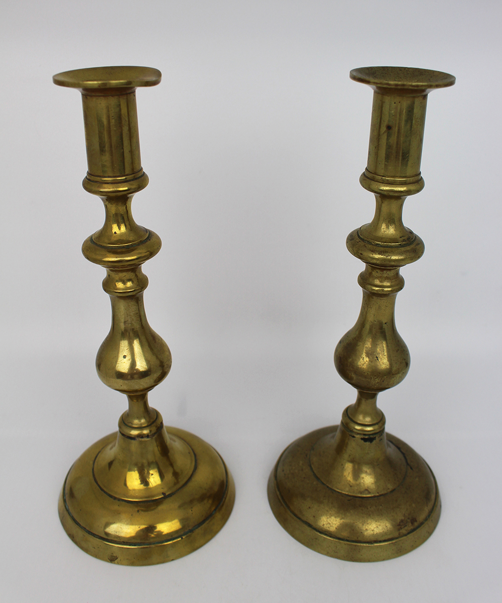 Pair of Georgian Brass Candlesticks - Image 2 of 3