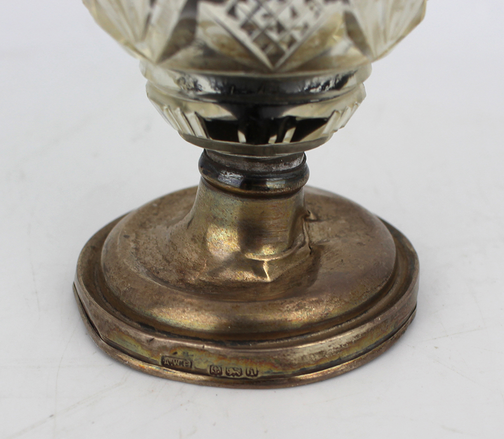 Antique Crystal & Silver Small Decorative Vase - Image 2 of 3