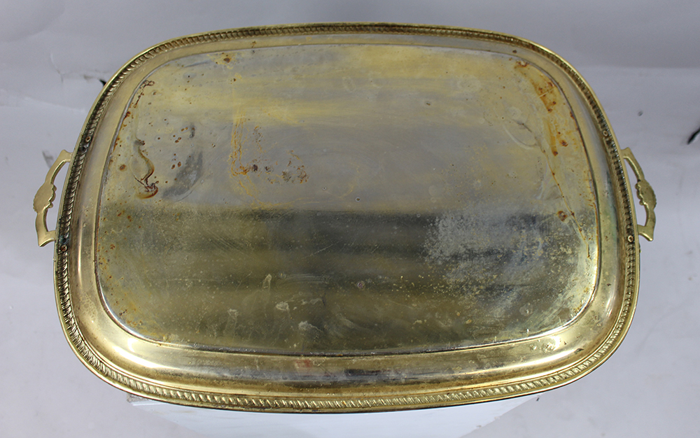 Large Vintage Gold Plated Tray - Image 3 of 4