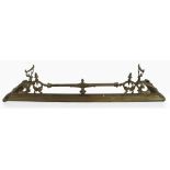 Ornate Victorian Brass Fire Fender with Rests