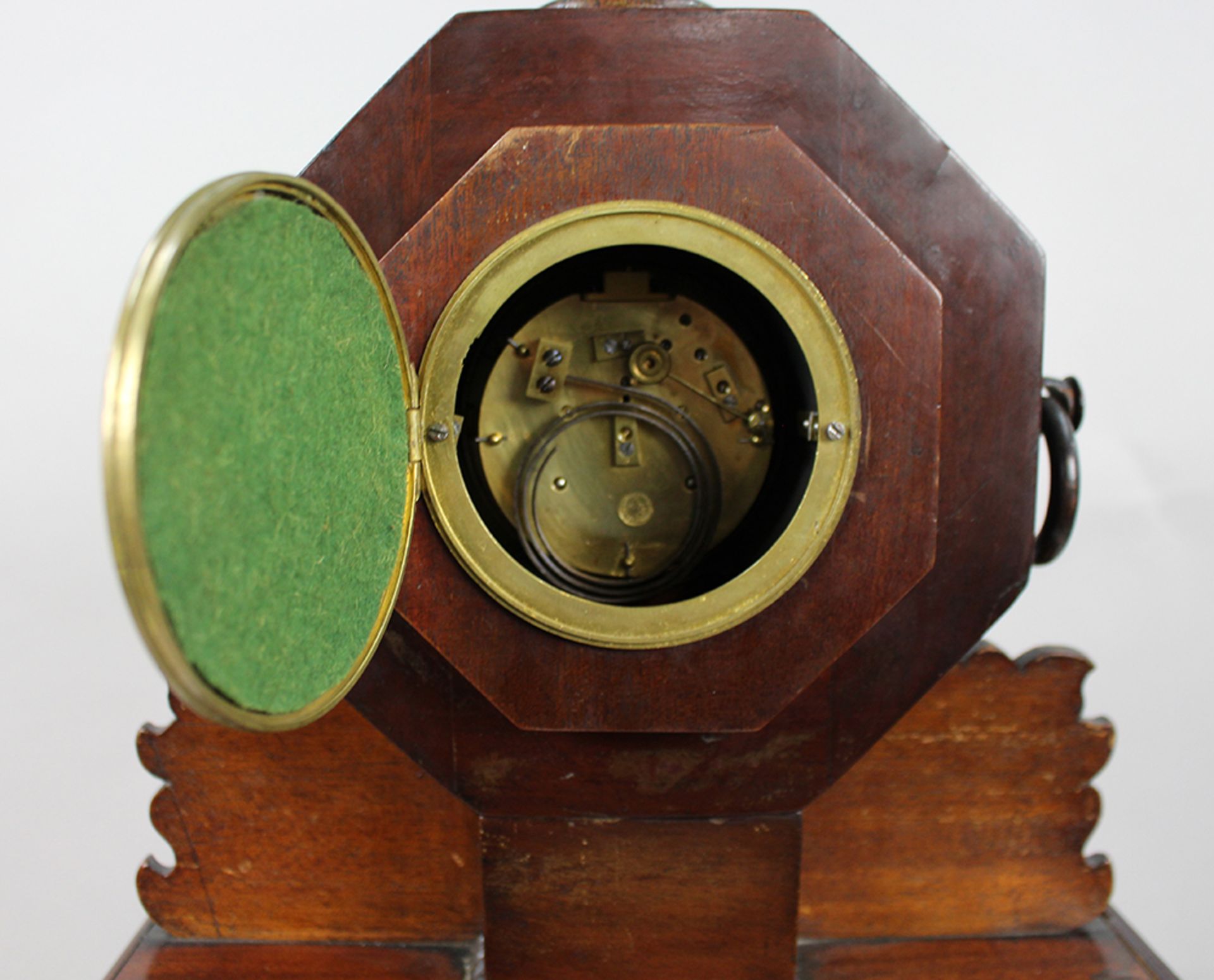 Antique 19th c. Brass Inlaid Mantle Clock - Image 6 of 7