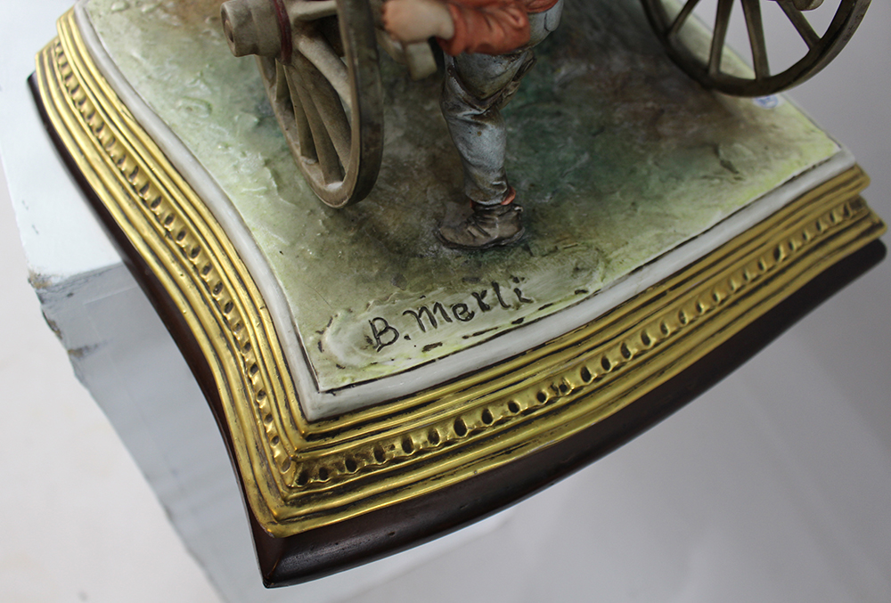 Large Capodimonte Figural Carriage Tableau by Bruno Merli - Image 6 of 15