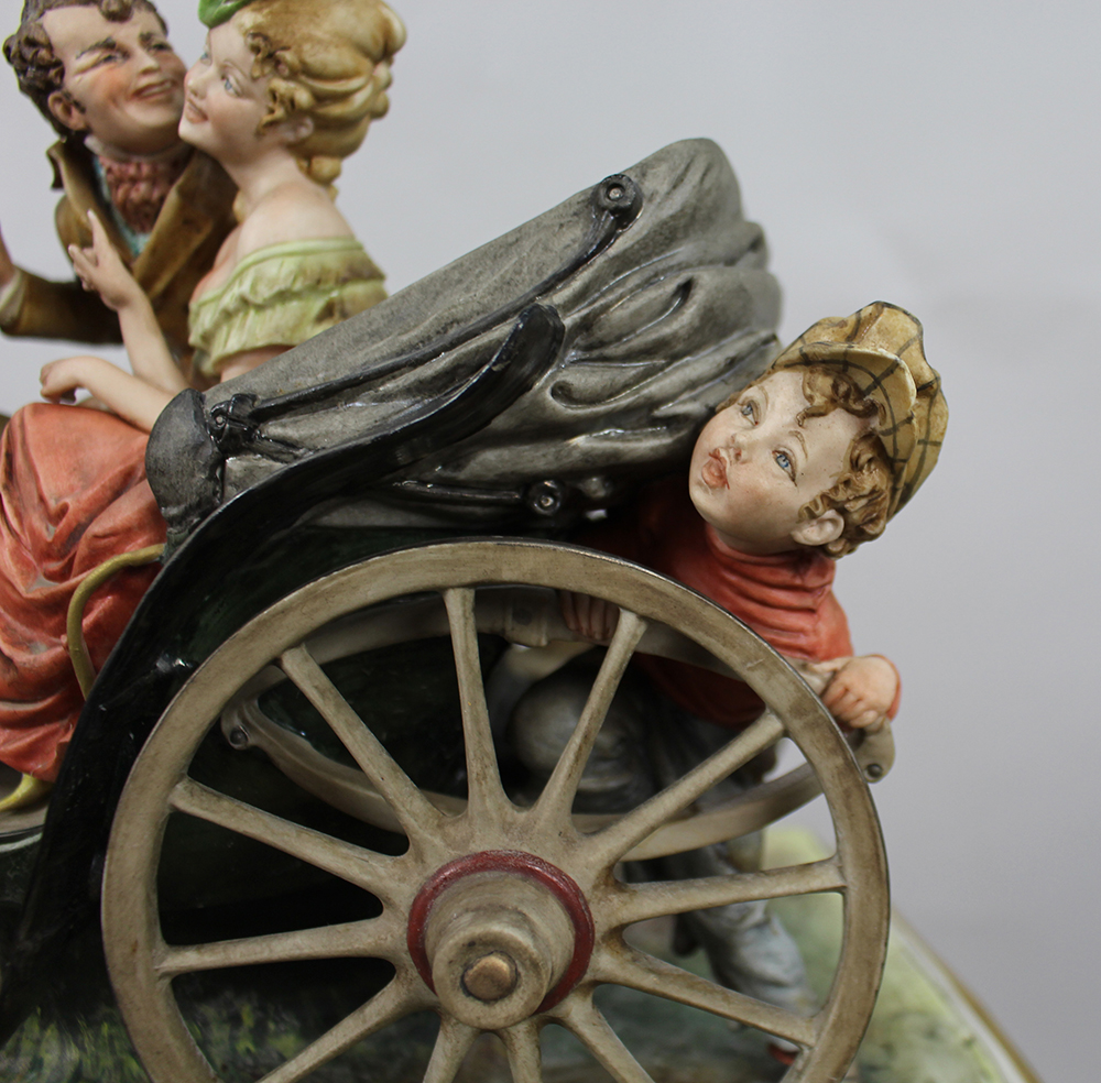 Large Capodimonte Figural Carriage Tableau by Bruno Merli - Image 7 of 15