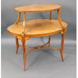 Elegant Inlaid Satinwood Étagère Two Tier Table c.1890