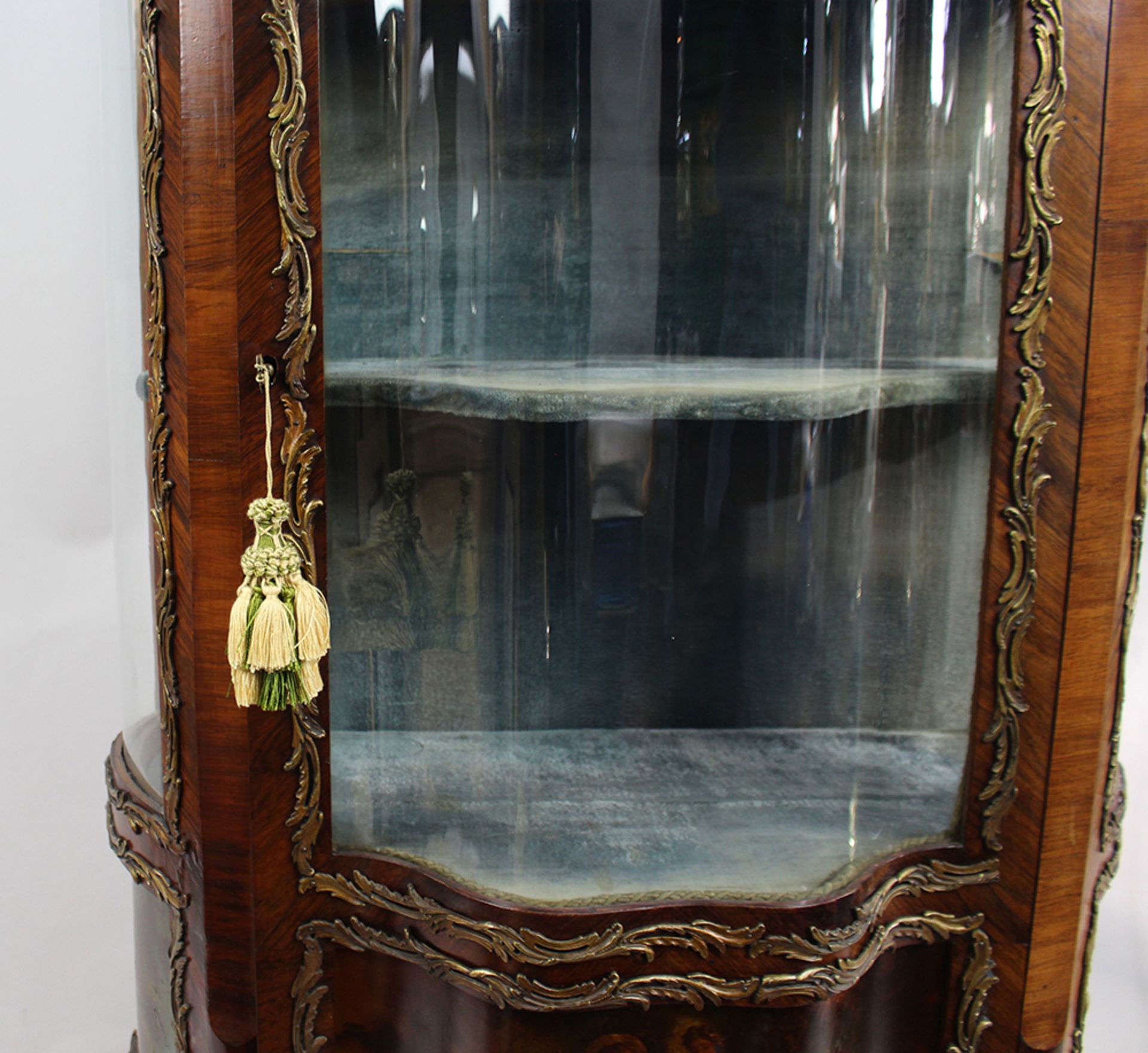 Antique French Serpentine Vernis Martin Display Cabinet - Image 3 of 12