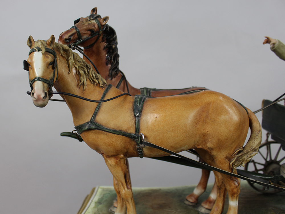 Large Capodimonte Figural Carriage Tableau by Bruno Merli - Image 3 of 15