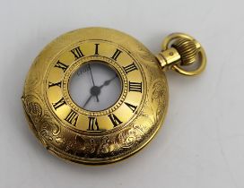 Liga 17 Jewels Half Hunter Pocket Watch