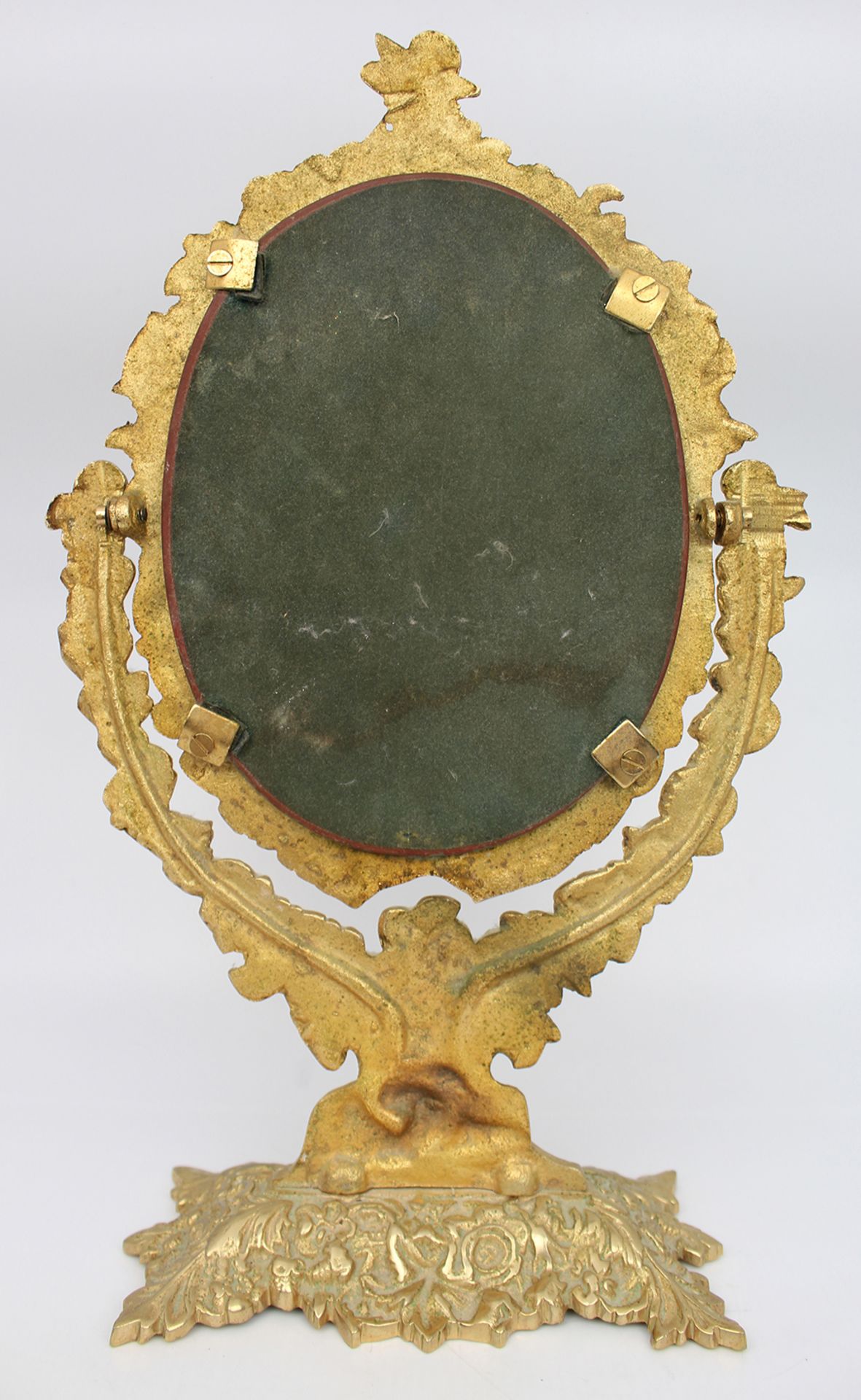 Ornate Vintage Brass Cherub Vanity Table Mirror - Image 6 of 6