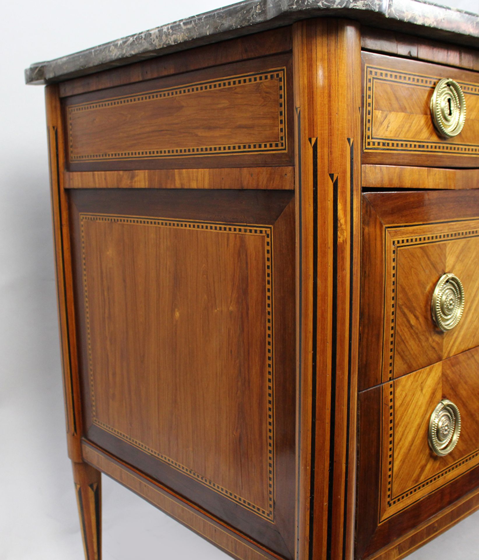 18th c. Inlaid Marble Topped Commode - Image 9 of 14