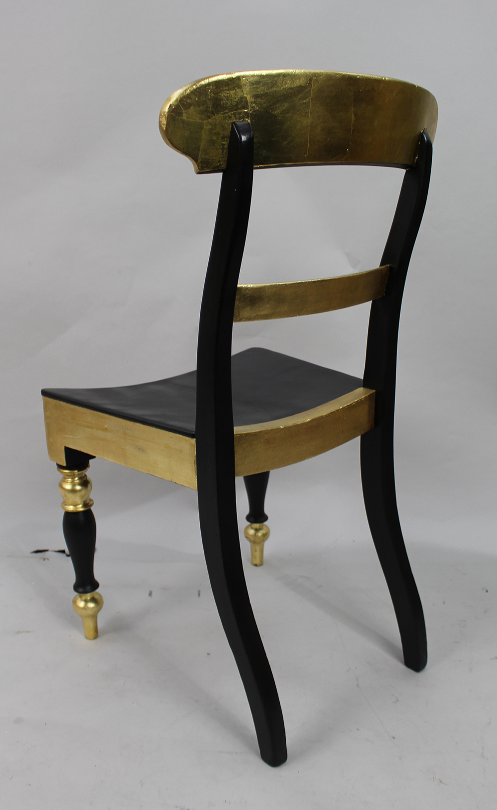 Painted Black & Gilt Desk Occasional Chair - Image 4 of 4