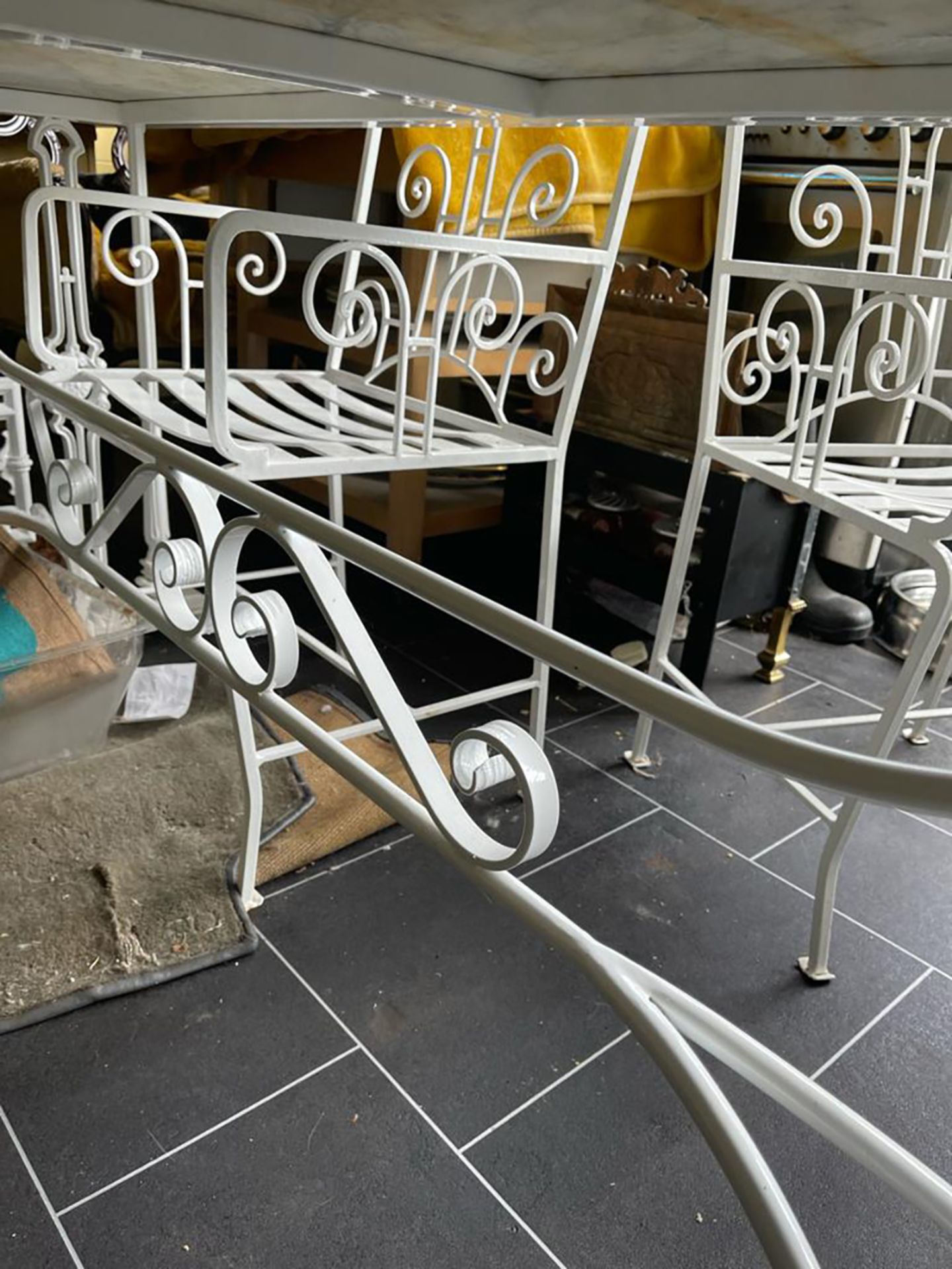 Italian Pietra Dura Marble Centre Table & 6 Chairs - Image 10 of 13