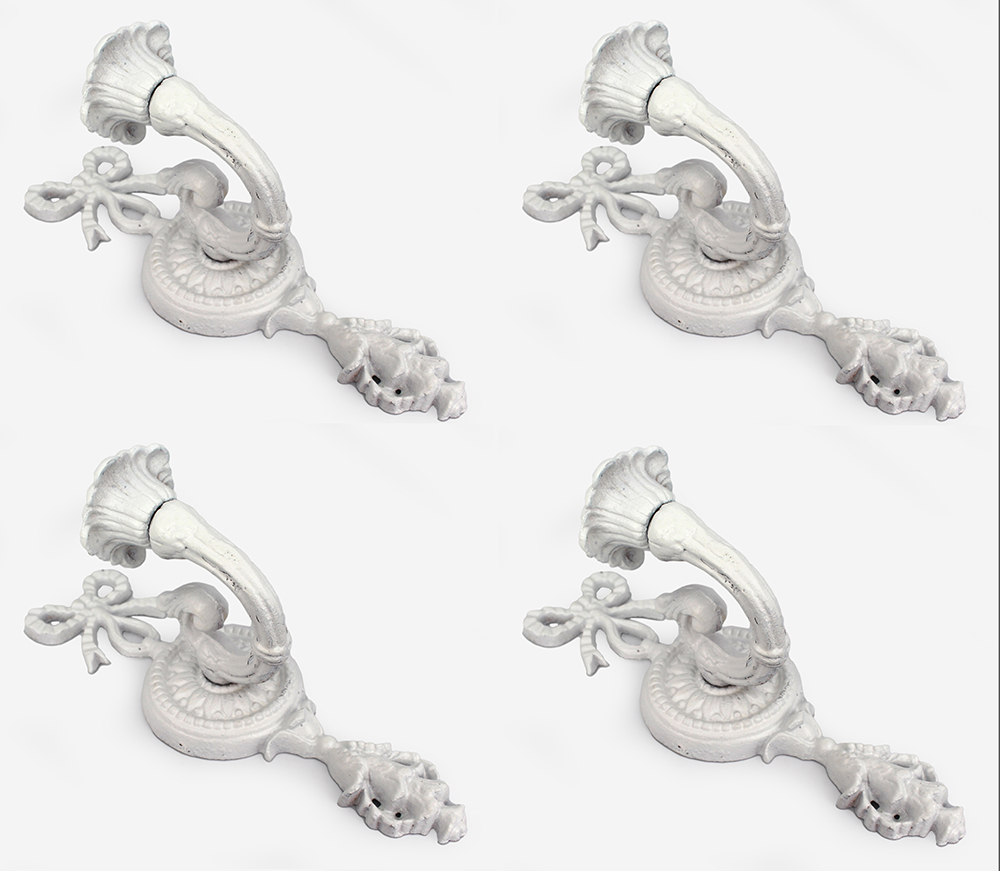 Set of 4 Cast Metal Wall Candle Sconces Girandoles