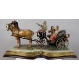 Large Capodimonte Figural Carriage Tableau by Bruno Merli