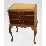 Early 20th c. Carved Walnut Footed Cutlery Chest