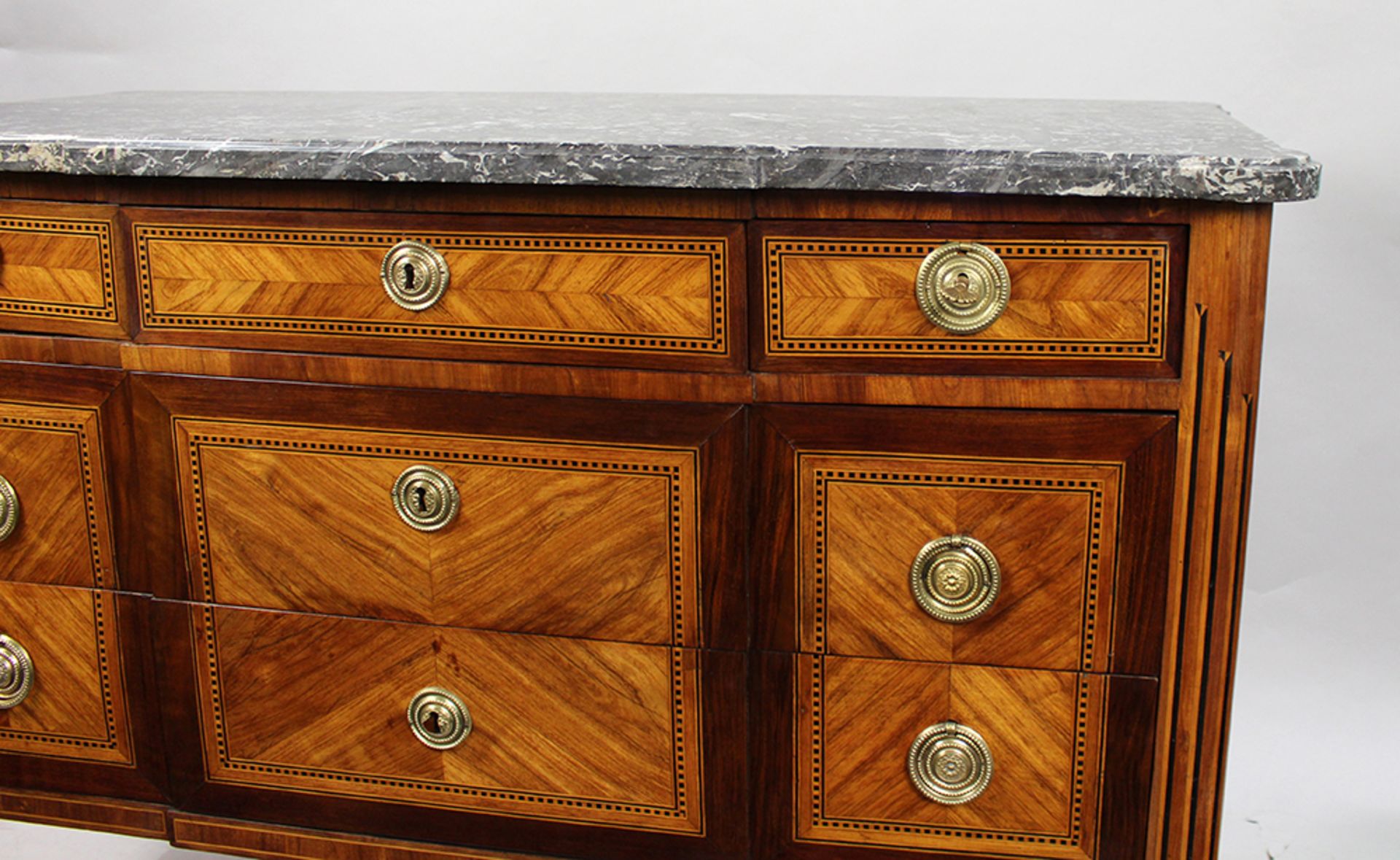18th c. Inlaid Marble Topped Commode - Image 6 of 14