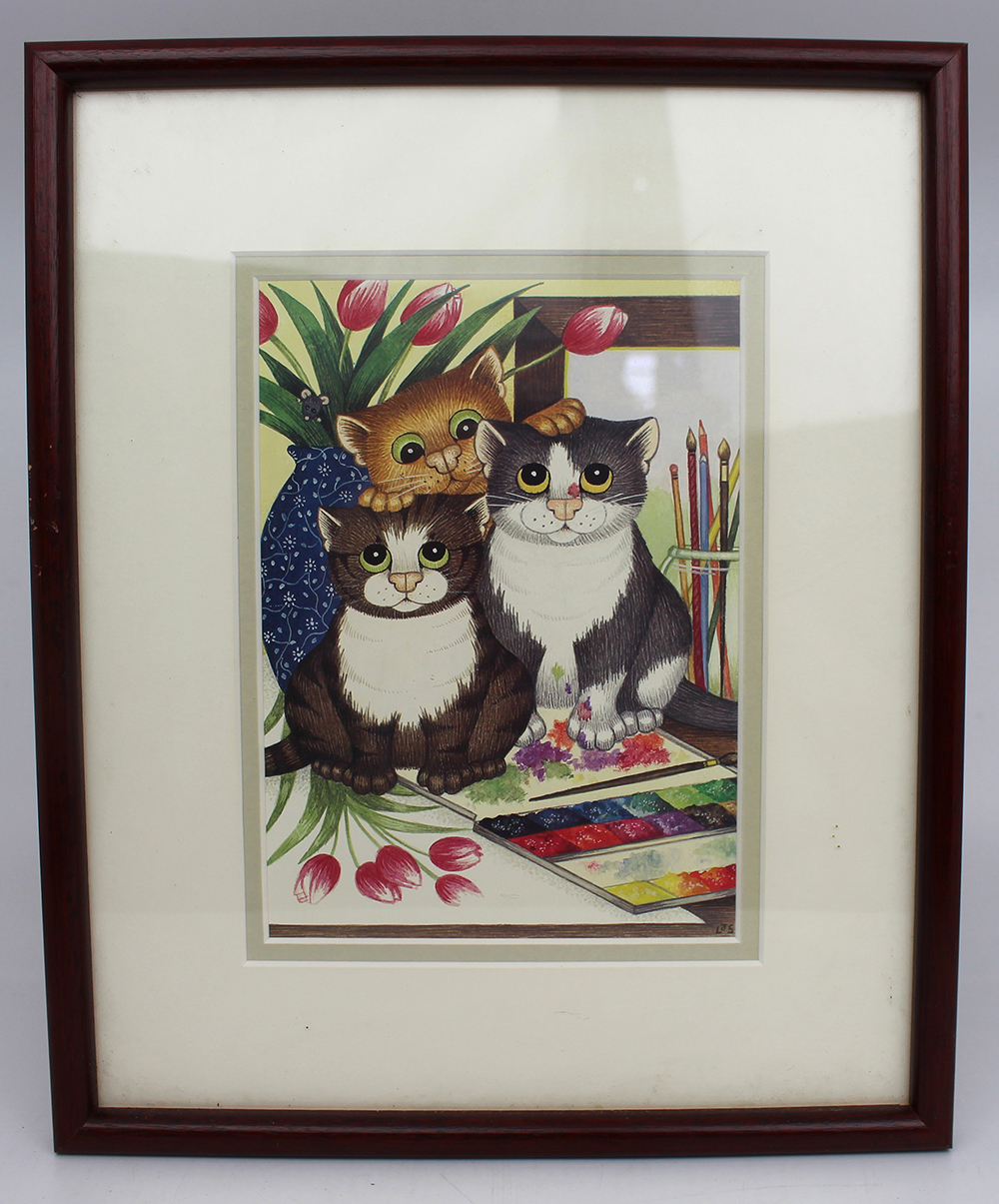 Set of 3 Linda Jane Smith Framed Cat Prints - Image 2 of 7