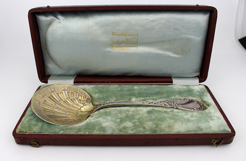 French Tallois & Mayence Silver And Vermeil Strawberry Spoon