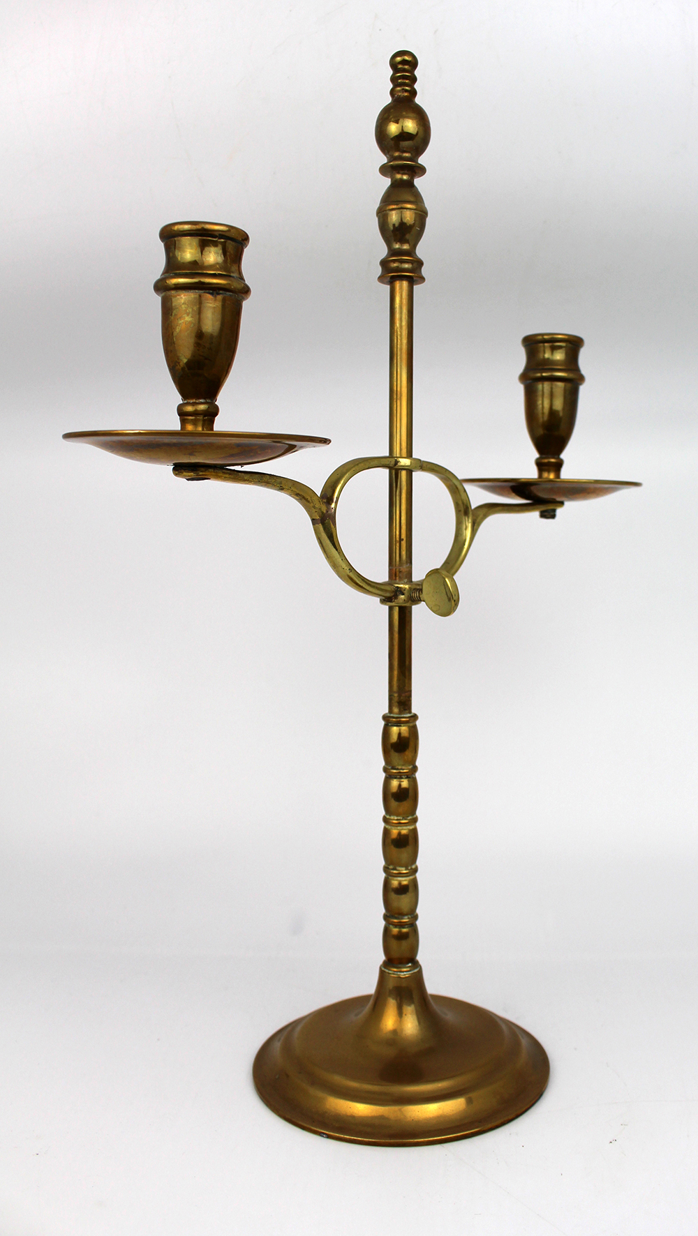 Vintage Brass Adjustable Twin Branch Candelabra - Image 4 of 6