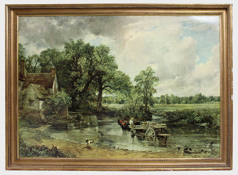 Large Constable The Hay Wain Print Set in Gilt Frame