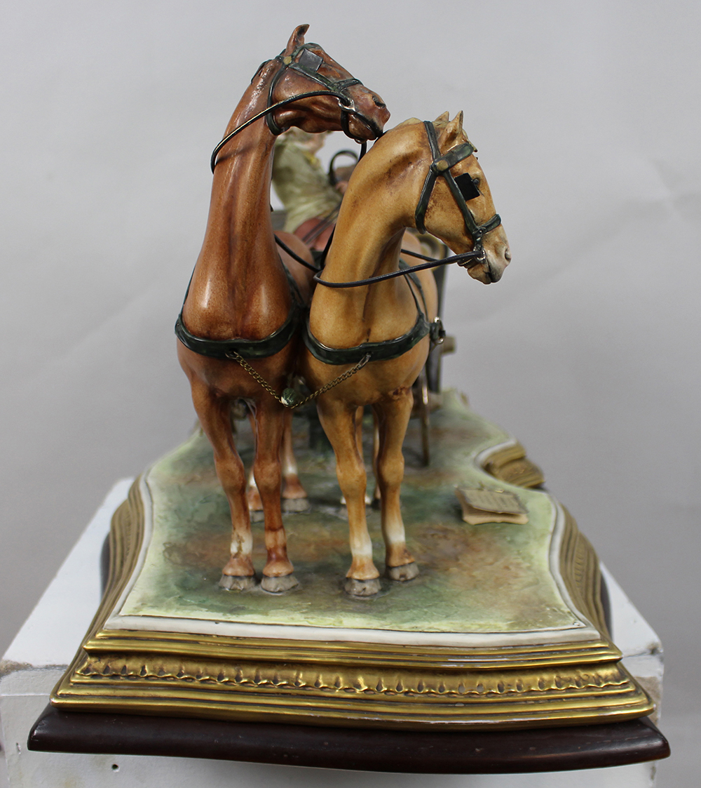 Large Capodimonte Figural Carriage Tableau by Bruno Merli - Image 10 of 15