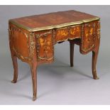 Louis XV style Marquetry Inlaid Brass Bound Desk