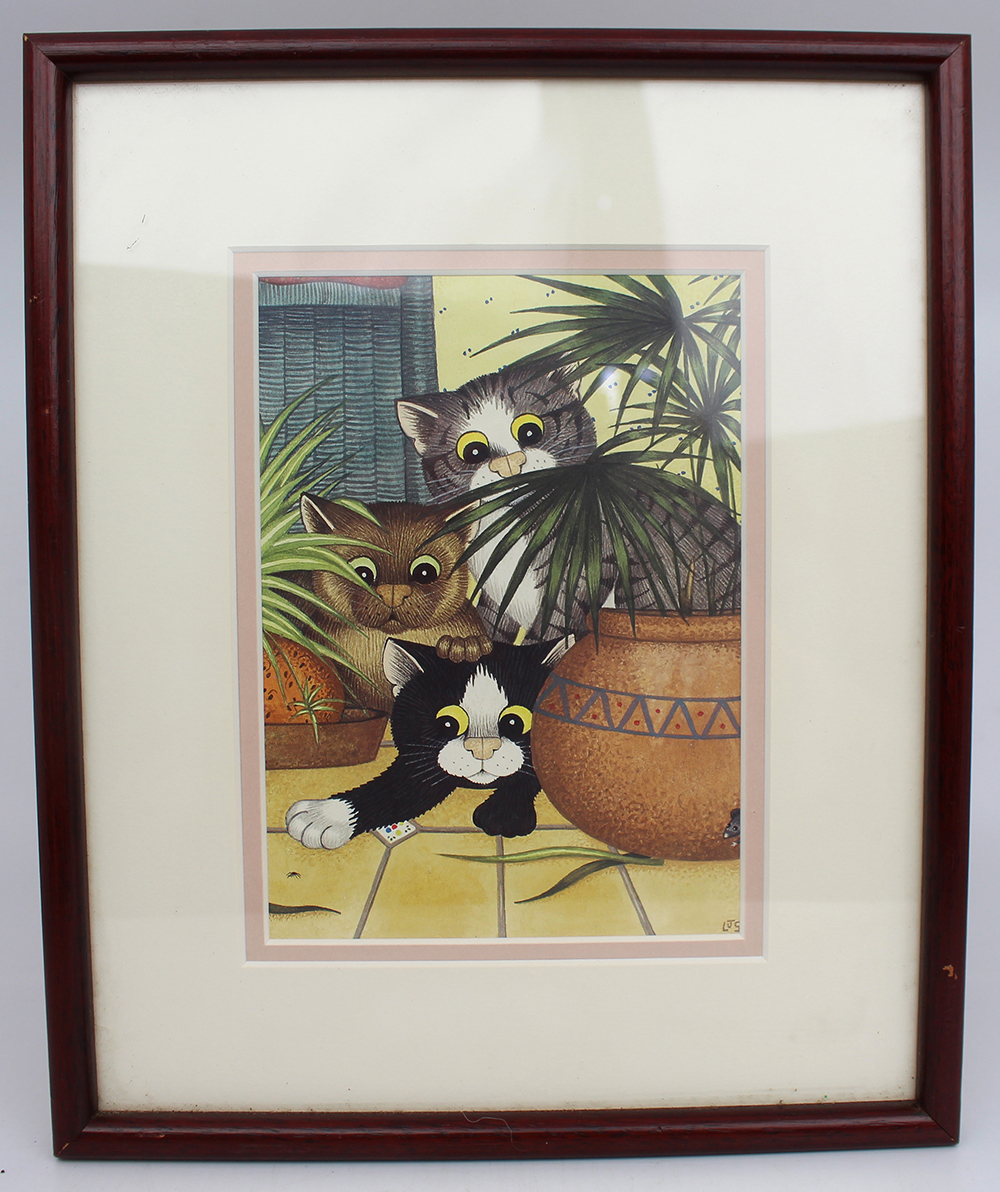 Set of 3 Linda Jane Smith Framed Cat Prints - Image 4 of 7