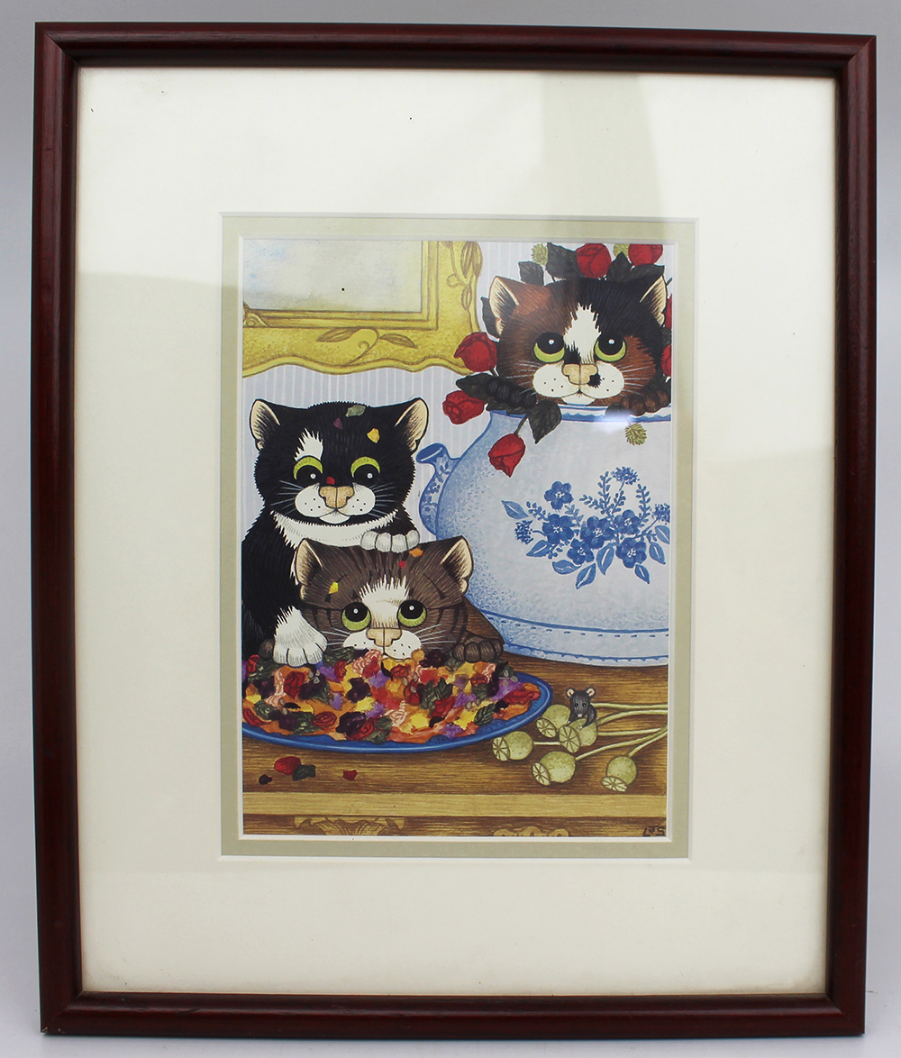 Set of 3 Linda Jane Smith Framed Cat Prints - Image 6 of 7