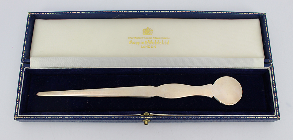 Mappin & Webb Solid Silver Royal Wedding Letter Opener Cased - Image 4 of 6