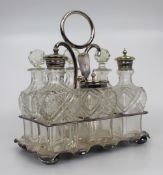 Fine Edwardian Silver Plated Crystal Cruet Set