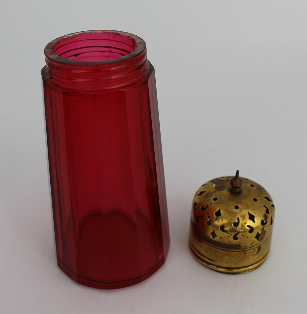 Antique Cranberry Glass Sugar Dredger - Bild 3 aus 4