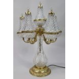 Heavy Crystal Style Italian Table Lamp